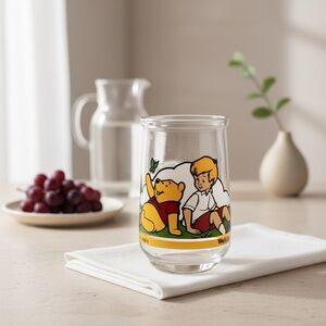 Vintage Winnie the Pooh & Christopher Clear Glass Welch Jar